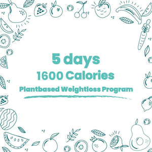 1400 to 1600 Calories - Plantbased Weight Loss Program